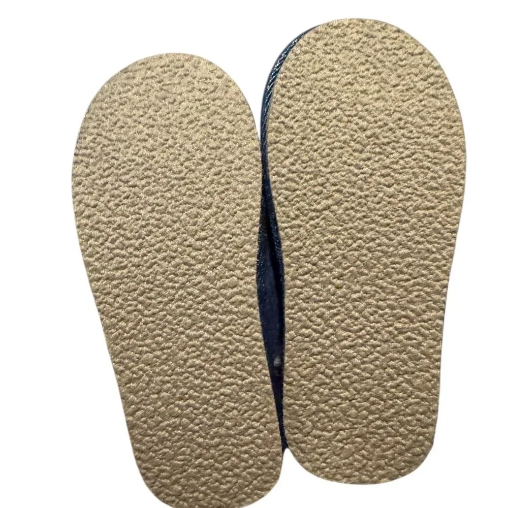 Crewcuts Blue Corduroy Slippers Slip On Size 9 Kids Faux Fur Lined